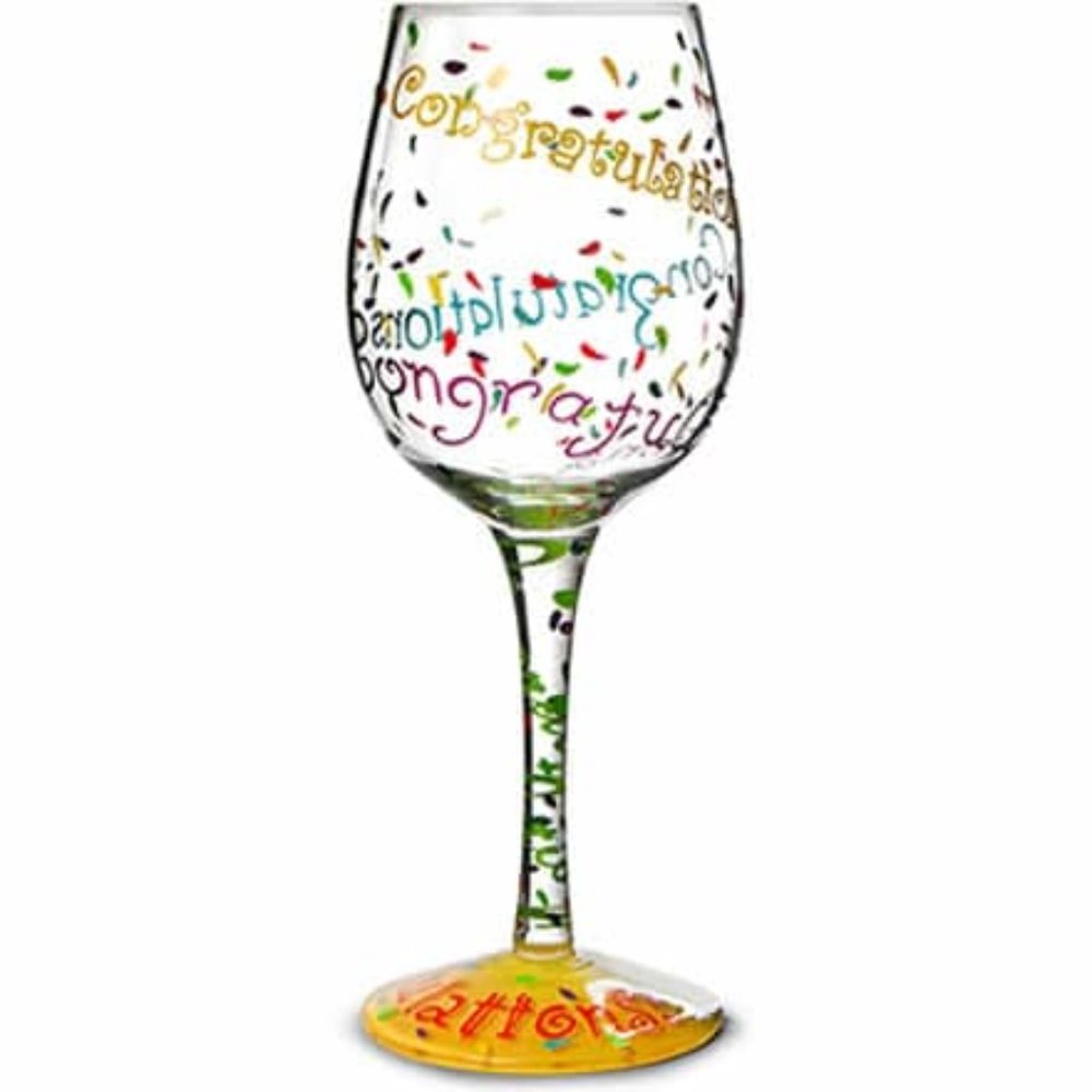 Lolita CONGRATULATIONS Artisan Wine Glass